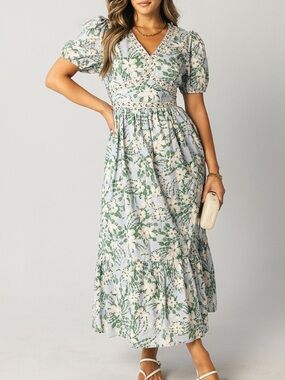 Just Me Floral V-Neck Dress